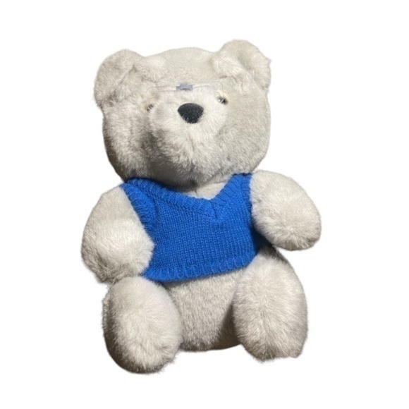 Dakin 1984 vintage Dakin Grandpa bear with glasses and blue sweater. EUC - Picture 3 of 6